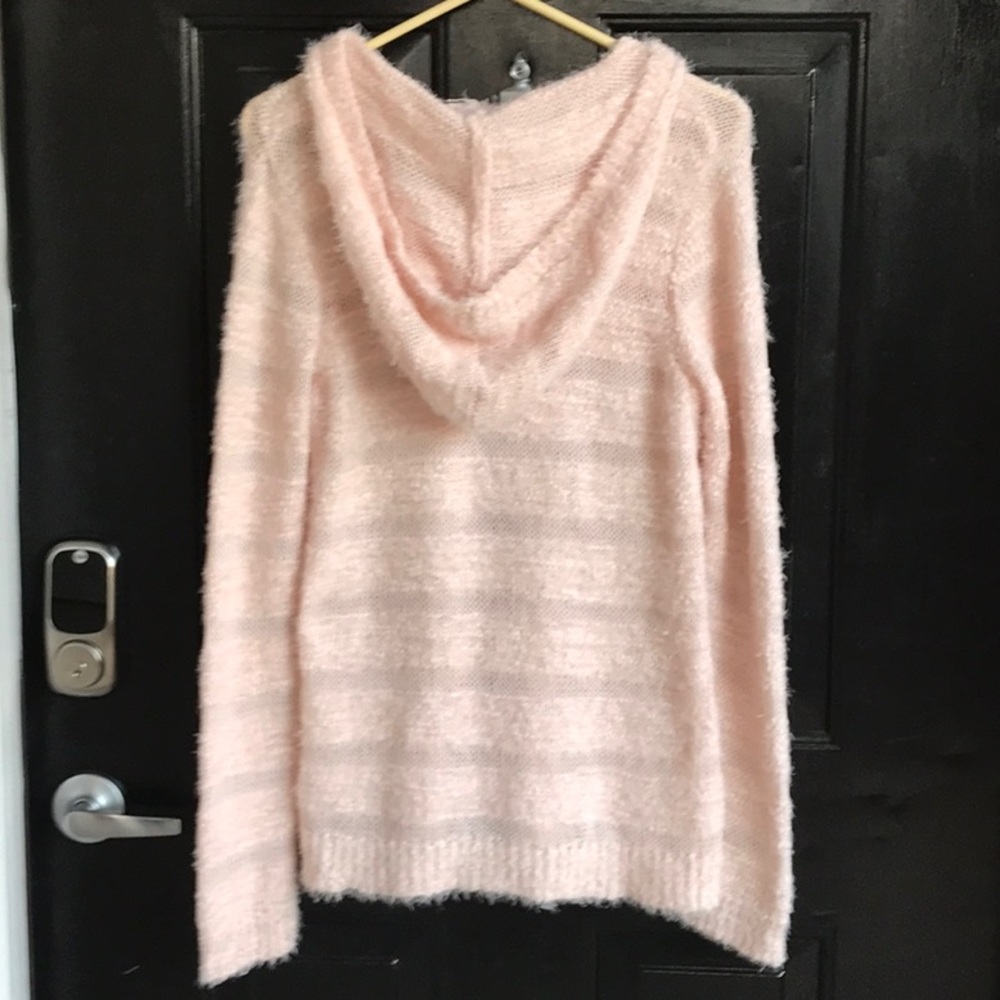 Very cute! Blush color fuzzy pullover hoodie. NWT - Picture 3 of 6